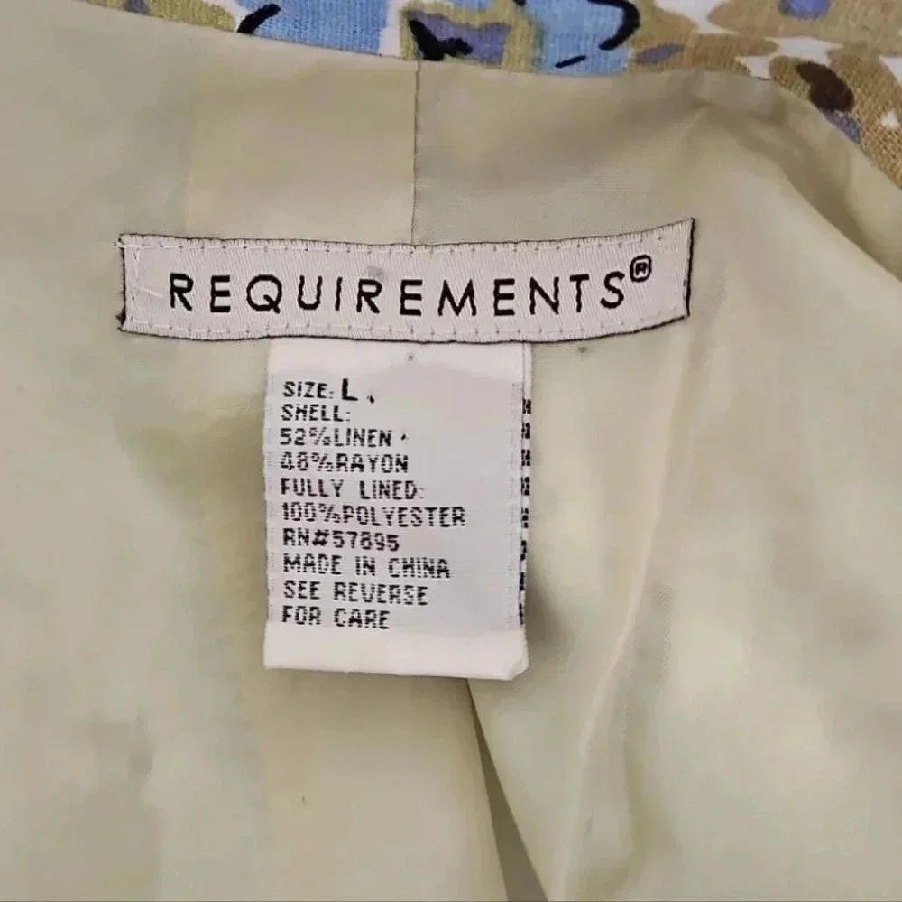 Requirements linen blend Large beautiful blue/yellow/green jacket - Picture 4 of 6